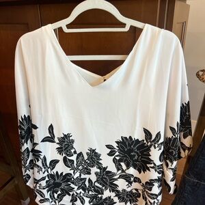 White House Black Market Asymmetrical 3/4 Sleeve Blouse
